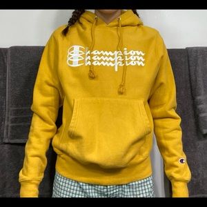 Mustard champion hoodie size XS